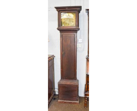 A Painted Pine Thirty-Hour Longcase Clock, circa 1770, the 11" square brass dial with chapter ring signed Stone House, Whitby