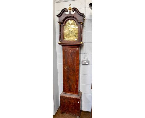 A Painted Pine Thirty-Hour Longcase Clock, the 11" arch brass dial signed on a circular plaque in the arch Will Stonehouse, P