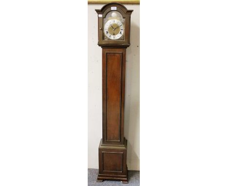 A Small Mahogany Cased Modern Longcase Clock, retailed by Ogden &amp; Sons, London and Harrogate, with eight-day movement and