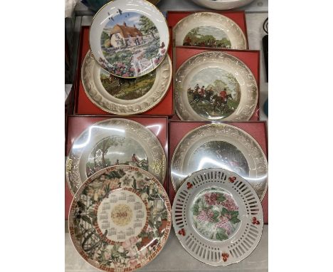 A MIXED LOT OF CABINET PLATES TO INCLUDE ROYAL WORCESTER SPODE, FRANKLIN MINT, WEDGWOOD ETC 