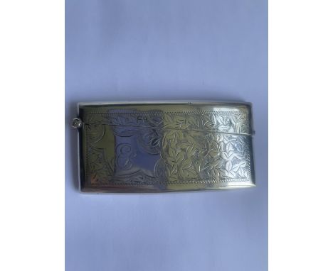 A HALLMARKED CHESTER SILVER CARD CASE GROSS WEIGHT 30 GRAMS 