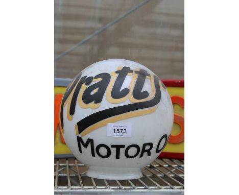A PRATTS MOTOR OIL GLASS LIGHT DOME 