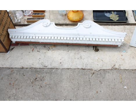 A VINTAGE PAINTED PINE ROOF FINIAL 