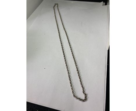 A SILVER BELCHER NECKLACE LENGTH 26" 