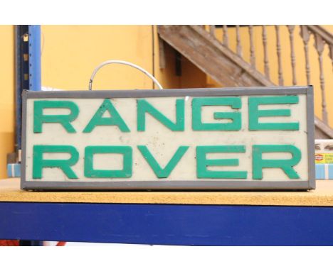 A RANGE ROVER ILLUMINATED LIGHT BOX SIGN - 59.5 X 20 CM 