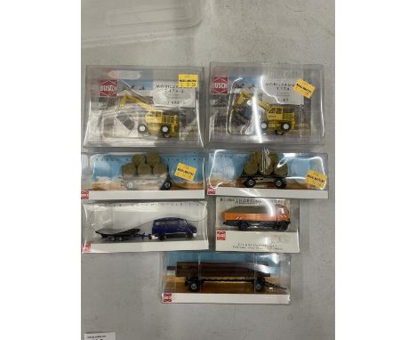 SEVEN BOXED BUSCH VEHICLES 1:87 SCALE 