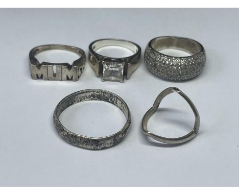 FIVE SILVER RINGS 