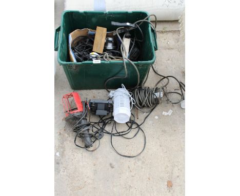 AN ASSORTMENT OF WORK LAMPS AND FESTOON LIGHTING 