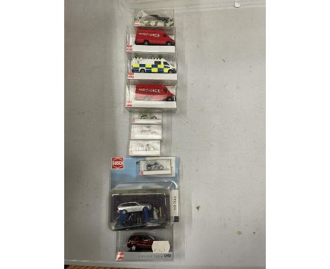 TEN BOXED BUSCH VEHICLES AND MOTORBIKES SCALE 1:87 