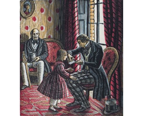  ‡ Gwendolen Raverat (1885-1957) Anderson cutting out pictures Signed, titled and numbered 16/50 Lithograph 11.5 x 10cm ++A f