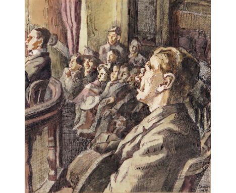 Thérèse Lessore (French 1884-1945) The stalls at the New Bedford Signed and dated 1919 Pen, ink and watercolour 19.5 x 19cm P