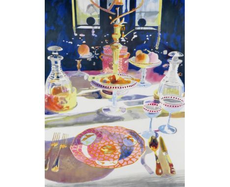  ‡ Glynn Boyde-Harte (1948-2003) Dining room, Charlecote Signed, numbered VI/XX and inscribed Happy 50th Birthday Rodney with