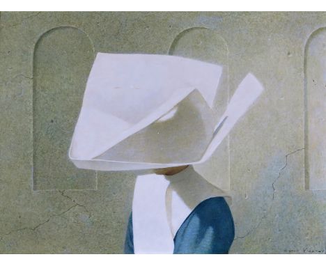 Robert Remsen Vickrey (American 1926-2011) Sister of Charity Signed Tempera on board 30 x 40cm ++One small spot of paint loss