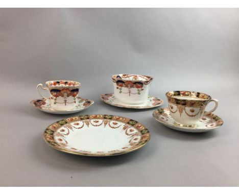 EDWARDIAN ROYAL ALBERT PART TEA SERVICE AND ANOTHER, along with a Victorian spelter Marley horse group, 33cm high