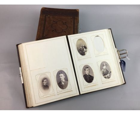 TWO VICTORIAN PHOTOGRAPH ALBUMS, containing portrait studies (2)