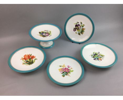 LATE 19TH CENTURY DESSERT SERVICE, along with an early 19th century part tea service and other cups