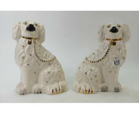 Pair large Beswick mantelpiece spaniel dogs 1378-3, height 25cm (2)