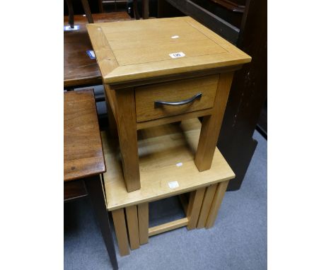 Modern light oak side table and nest of 3 drawers (2)