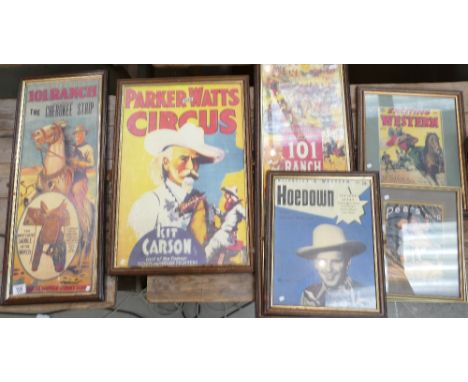 A collection of Seven Wild West theme Circus prints(7)