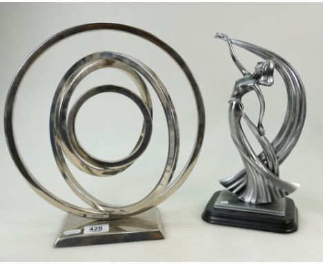 Modern chrome designer ornament and another similar item (2)