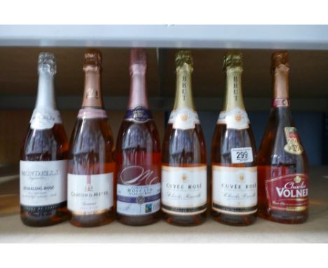 Six bottles of sparkling rose wine