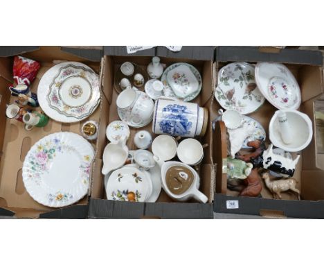 A mixed collection of pottery items to include damaged Beswick and Royal Doulton items Royal Doulton Arcadia pattern dinner p