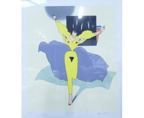 Duggie Fields - Dynamic Pervesity - Large signed limited edition screenprint, 6 / 120, dated 1980. 56cm x 43cm excl frame. Si