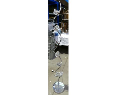 Modern chrome and glass 6 bulbed standard lamp 