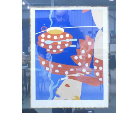 Erté - Romain de Tirtoff- ' Reflection ' Large lithograph print, limited edition 222 / 300, signed in pencil. 56cm x 43 cm, e