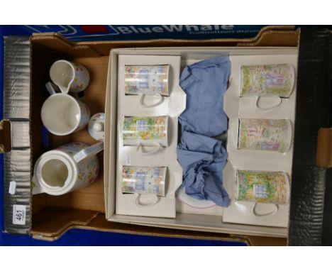 Dunoon ceramics x 6 mugs boxed: plus pottery tea service.