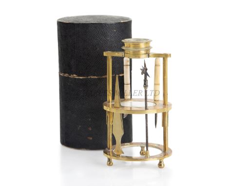  Ø A WITHERING FIRST-TYPE POCKET MICROSCOPE, CIRCA 1776of standard form with brass-handled accessories comprising diamond-hea