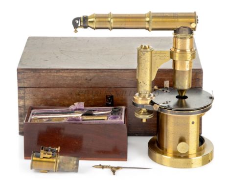 AN OBERHAEUSER-PATTERN DRUM MICROSCOPE BY LEREBOURS ET SECRETAN, PARIS, CIRCA 1850constructed in lacquered brass and signed o