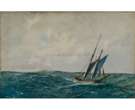 KENNETH DENTON SHOESMITH (BRITISH, 1890-1939)Choppy sea with fishing boat Signed 'Kenneth D. Shoesmith' lower leftWatercolour