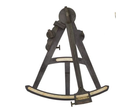 Ø A 10½IN. RADIUS VERNIER OCTANT BY E. & G.W. BLUNT, CIRCA 1810the ebony 'T' frame with inset ivory maker's plate and scale d