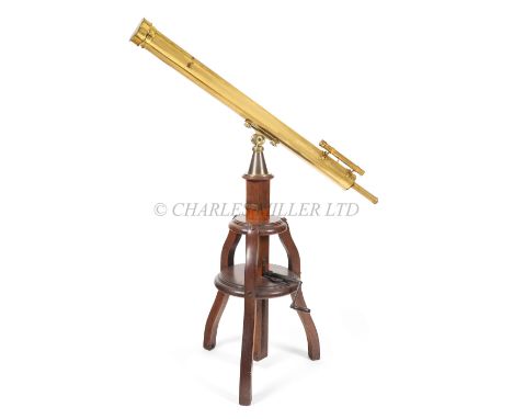 A FINE 4IN. REFRACTING LIBRARY TELESCOPE BY DOLLOND, LONDON, CIRCA 1920constructed in lacquered brass with 49in. tube, signed