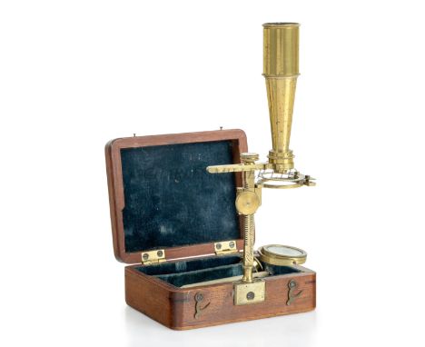 A GOULD-TYPE BOTANIST MICROSCOPE BY CARY, CIRCA 1830constructed in lacquered brass and signed on the rack and pinion support,