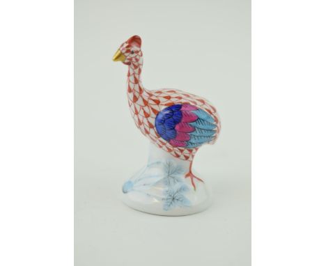 Herend Guinea Hen Red Fishnet Figurine Mint Condition 2024