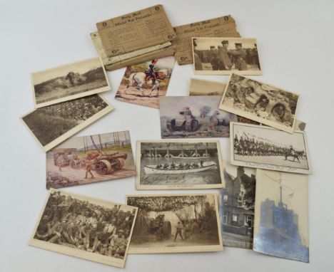 A collection of postcards to include WWI officially produced examples together with other First World War related postcards. 