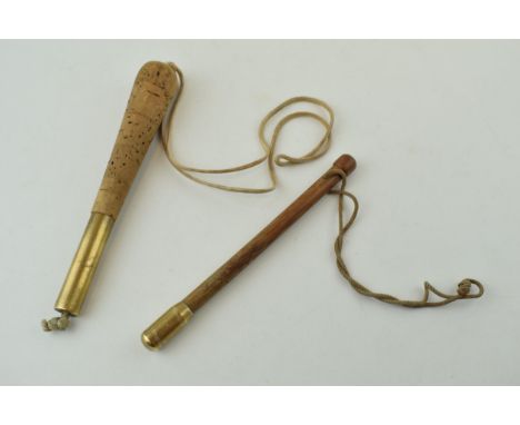 A 'Hardy' fishing priest together with another vintage example with cork handle and brass end. (2) Length  19cm.  