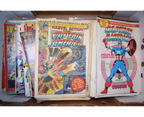 A large collection of vintage comics to include 'Marvel' comics, Captain America', 'Secret Wars', 'X-Men' and other similar i