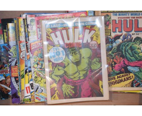 A large collection of vintage comics to include Marvel Comic Group, 'Hulk'n and 'The Incredible Hulk' (Qty)  Viewing recommen