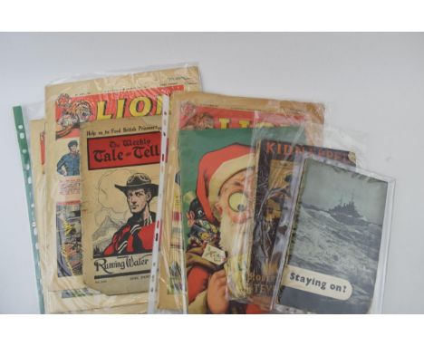 Lot of Lion Comics plus other Vintage Story Books and Magazines Early c20th  Various conditions very good to good with signs 