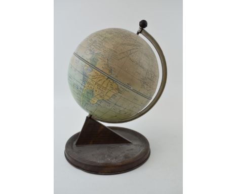 Chad Valley tin globe 'Made in England' Height 27cm.  