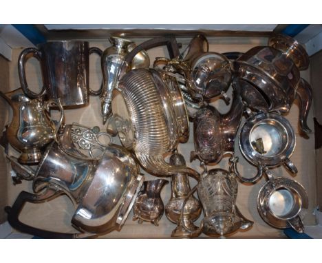 Silver plated items to include a tea pot, a coffee pot and others (Qty).  