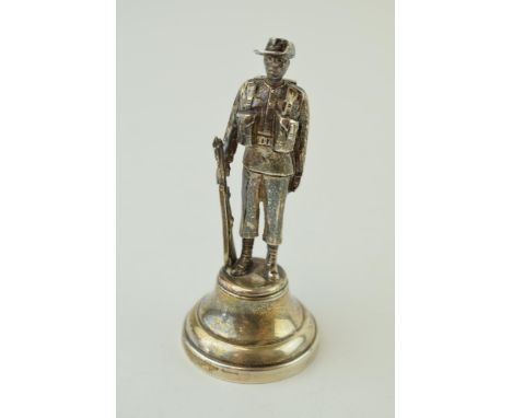 Hallmarked silver figure in the form of a soldier, London 1947, 82.9g.  