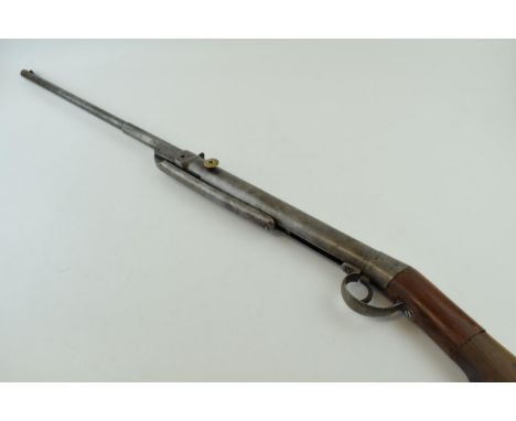 Vintage Lincoln Jeffries, air rifle, under lever, wooden stock, stamped '9544', 110.5cm long.  