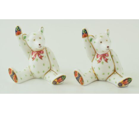 Royal Crown Derby paperweight in the form of miniature bears, first quality (2), manufactured without stoppers.  In good cond