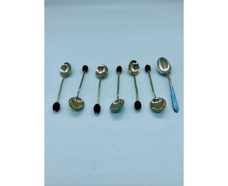 A small selection of enamel spoons