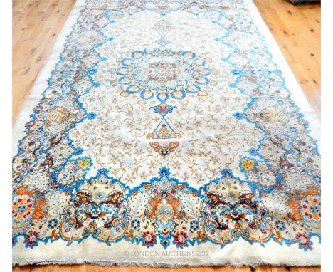 Signed Humi, a fine, 1920's Royal design, Persian Kashan carpet, 400 x 300 cm.