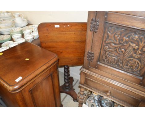 A 19th century mahogany tilt top occasional table raised on spiral turned column and tripod base 